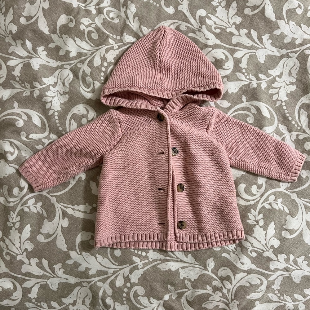 Cozy Pink Knit Hooded Jacket for Kids